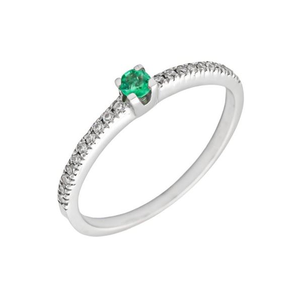 Imagen de Anillo Lyra Esmeralda Diamantes DF-VS1 Oro Blanco 18K