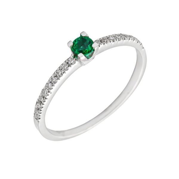 Imagen de Anillo Lyra Esmeralda AAA Diamantes DF-VS1 Oro Blanco 18K