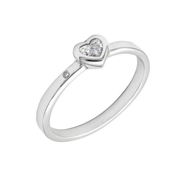 Imagen de Anillo Corazón Diamante 0,16ct G-VS Oro Blanco 18K