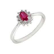 Imagen de Anillo Rose Rubí Diamantes G-VS Oro Blanco 18K