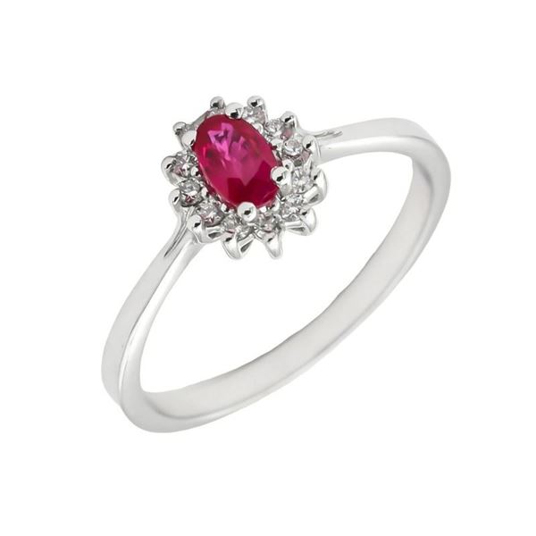 Imagen de Anillo Rose Rubí Diamantes G-VS Oro Blanco 18K