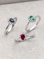 Imagen de Anillo Rose Rubí Diamantes G-VS Oro Blanco 18K