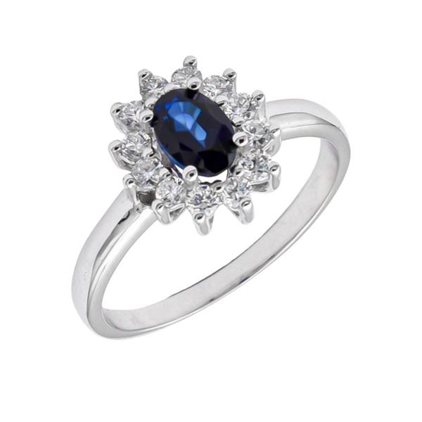 Imagen de Anillo Bretta Zafiro Diamantes G-VS Oro Blanco 18K