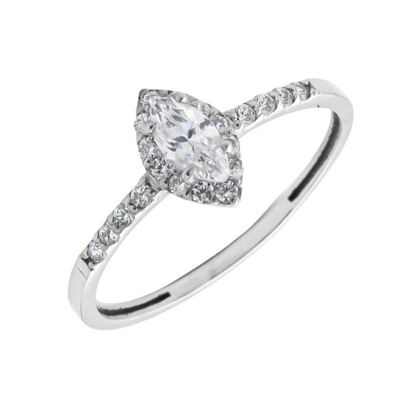 Imagen de Anillo Ophal Oro Blanco 18K