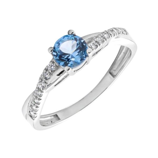 Imagen de Anillo Sidney Topacio Azul Oro Blanco 18K