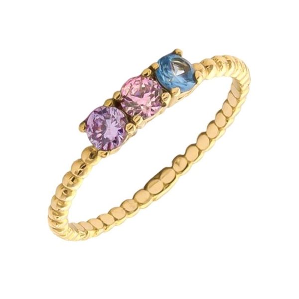 Imagen de Anillo Tresillo Colored Oro 18K