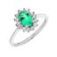 Imagen de Anillo Rosetón Esmeralda Diamantes Oro Blanco 18K