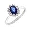 Imagen de Anillo Rosetón Zafiro Diamantes Oro Blanco 18K