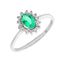 Imagen de Anillo Rosetón Esmeralda Diamantes Oro Blanco 18K