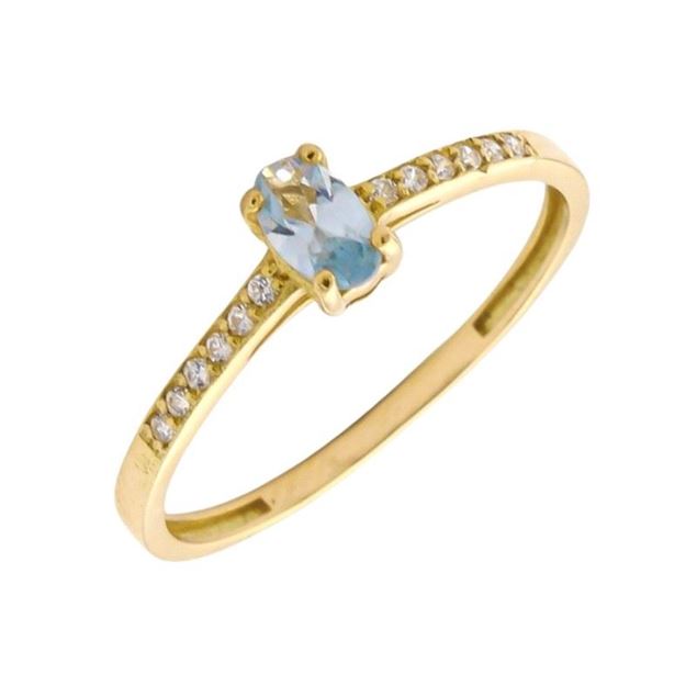 Imagen de Anillo Ovale Topacio Azul Oro 18K