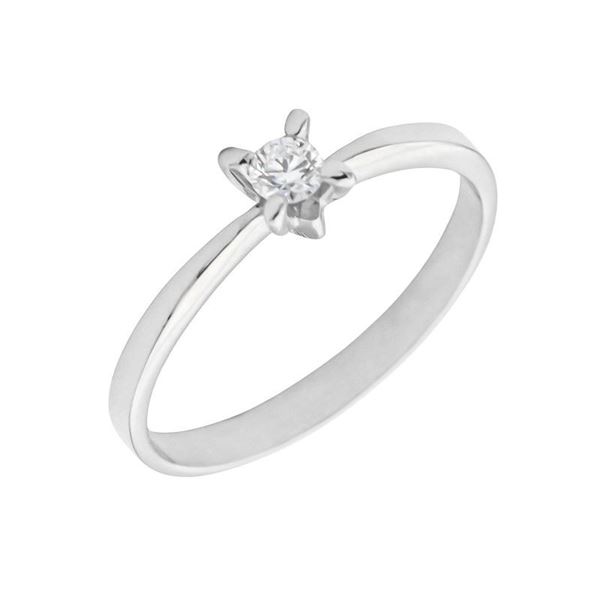 Imagen de Anillo Luar Diamante 0,10ct E-VS GSI Oro Blanco 18K