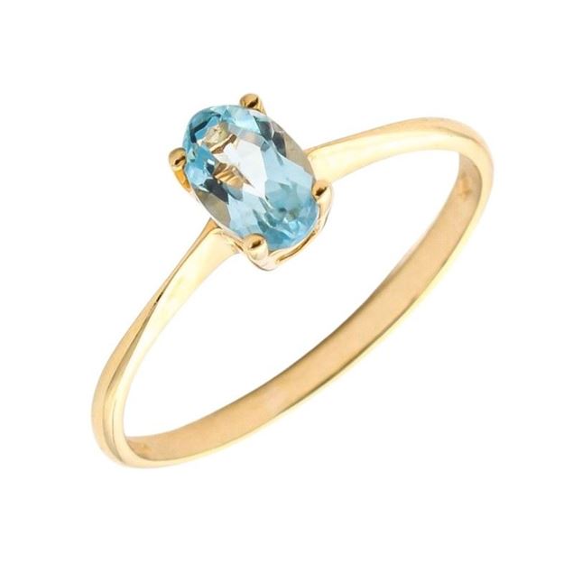Imagen de Anillo Dayma Topacio Azul Oro 18K