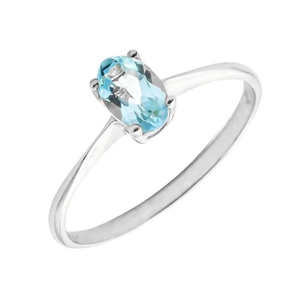 Imagen de Anillo Dayma Topacio Azul Oro Blanco 18K