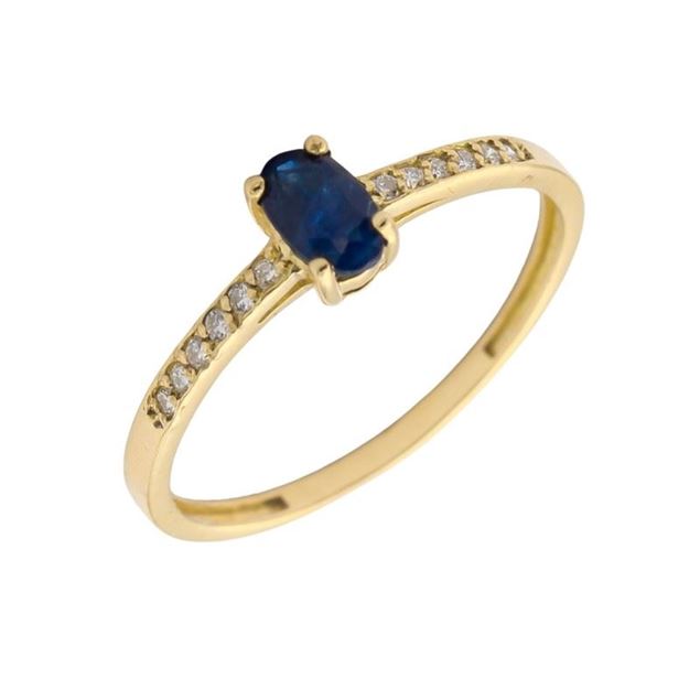 Imagen de Anillo Ovale Zafiro Diamantes Oro 18K