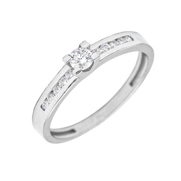 Imagen de Anillo Dunya Diamantes 0,30ct E-VS1 Oro Blanco 18K