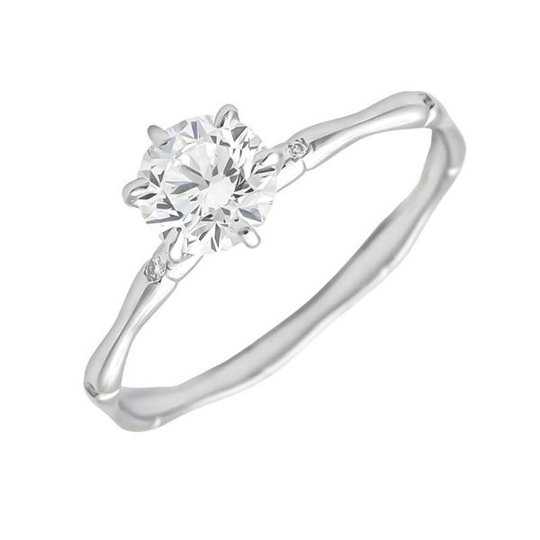 Imagen de Anillo Bambú Diamantes 0,60ct G-VS GIA Oro Blanco 18K