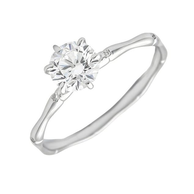 Imagen de Anillo Bambú Diamantes 0,60ct G-VS GIA Oro Blanco 18K