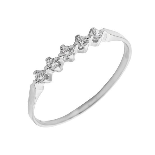 Imagen de Media Alianza Faye Circonitas Oro Blanco 18K