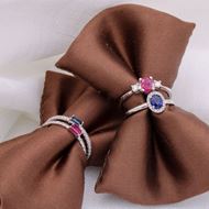 Imagen de Anillo Aura Zafiro Diamantes Oro Blanco 18K