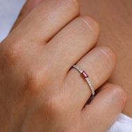 Imagen de Anillo Aura Rubí Diamantes Oro Blanco 18K