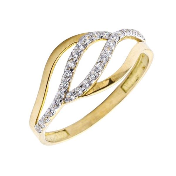 Imagen de Anillo Wave Oro Bicolor 18K