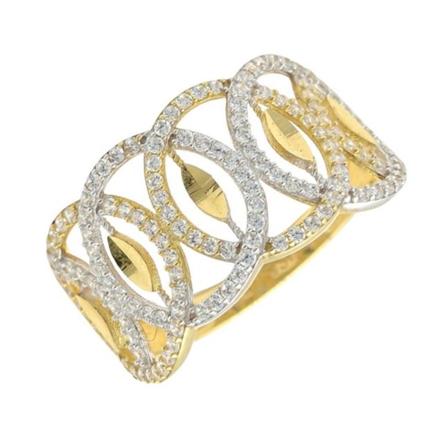 Imagen de Anillo Zada Oro Bicolor 18K