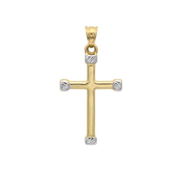 Imagen de Cruz Lisa Oro Bicolor 18K