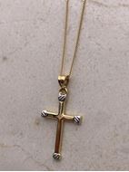 Imagen de Cruz Lisa Oro Bicolor 18K