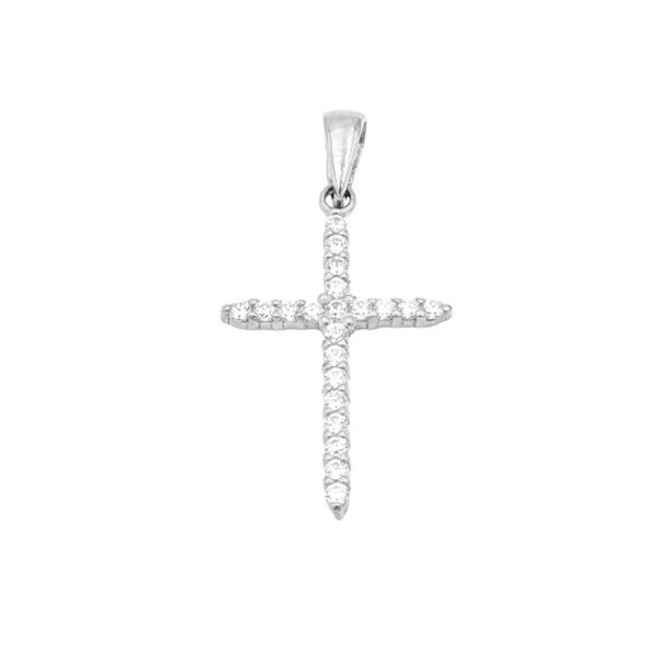 Imagen de Cruz Harmony Oro Blanco 18K