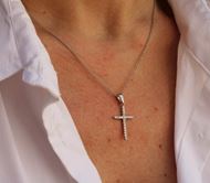 Imagen de Cruz Harmony Oro Blanco 18K