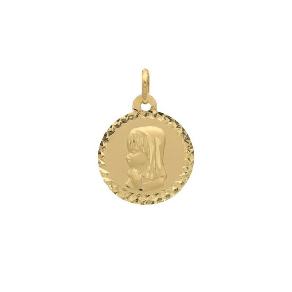 Imagen de Medalla Virgen Niña Circle Oro 18K