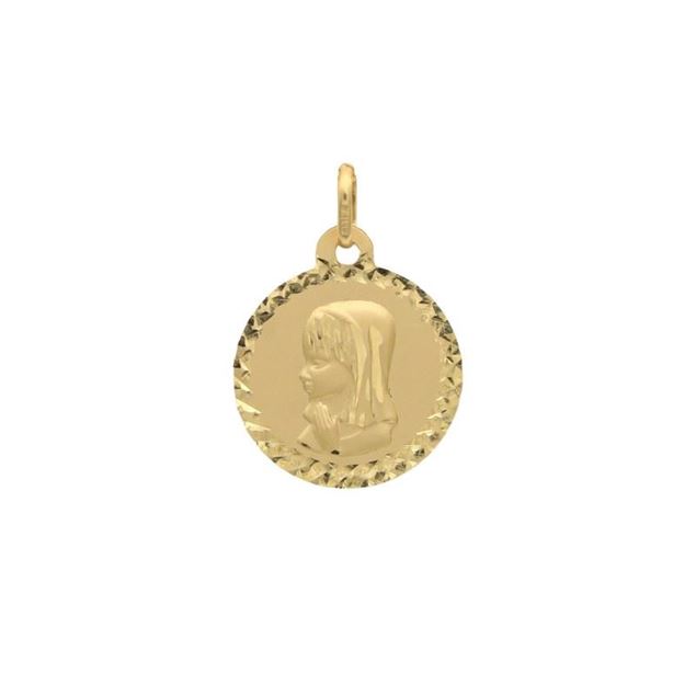Imagen de Medalla Virgen Niña Circle Oro 18K