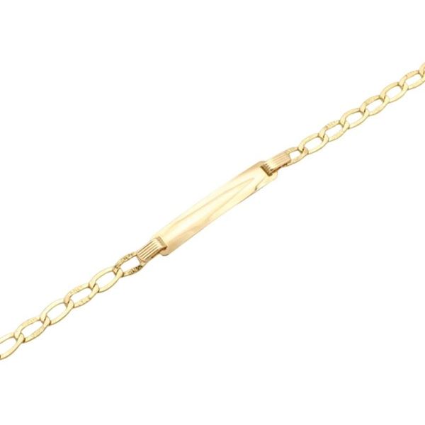 Imagen de Pulsera Esclava Barbada Martillada Oro 18K (Placa 29×5,3mm)