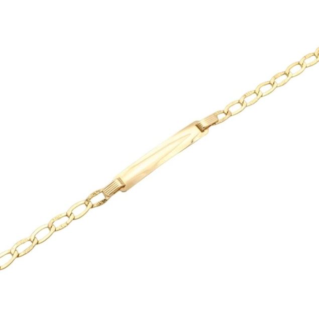 Imagen de Pulsera Esclava Barbada Martillada Oro 18K (Placa 29×5,3mm)