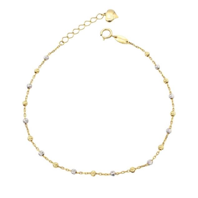 Imagen de Pulsera Bolitas Oro Bicolor 18K