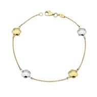 Imagen de Pulsera Flores Oro Bicolor 18K