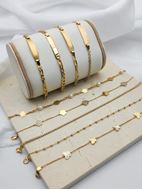 Imagen de Pulsera Flores Perla Oro 18K