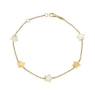 Imagen de Pulsera Estrellas Nácar Oro 18K