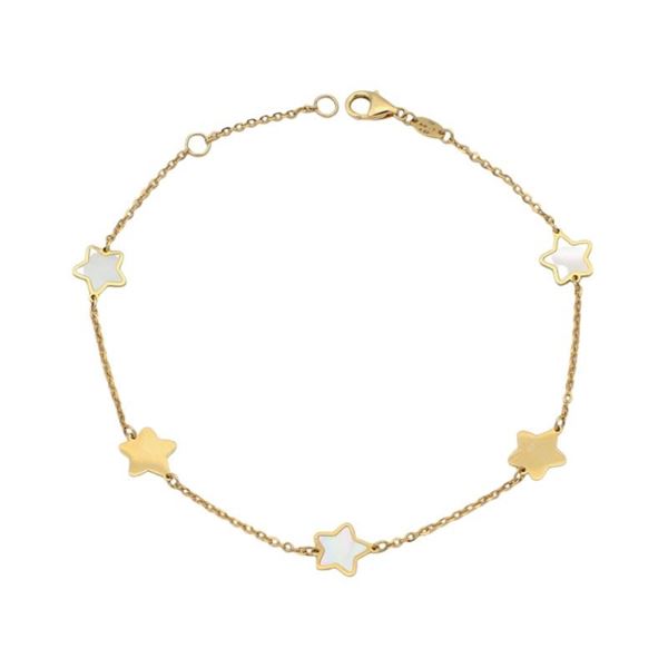 Imagen de Pulsera Estrellas Nácar Oro 18K