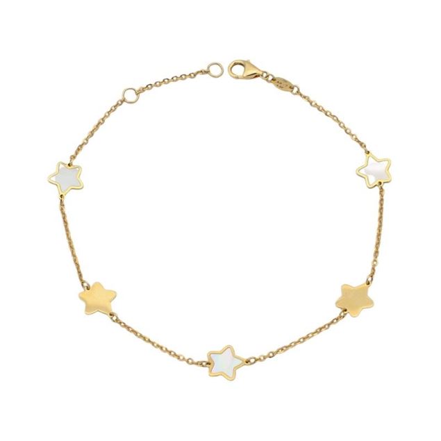 Imagen de Pulsera Estrellas Nácar Oro 18K