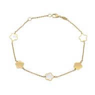 Imagen de Pulsera Flores Nácar Oro 18K
