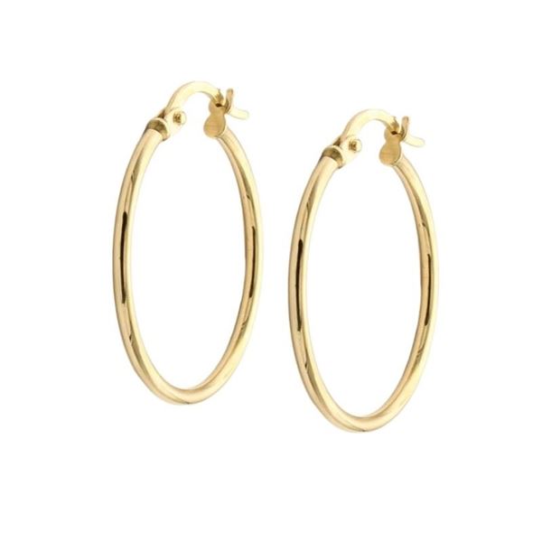 Imagen de Aros Fine Tubo 28mm Oro 18K