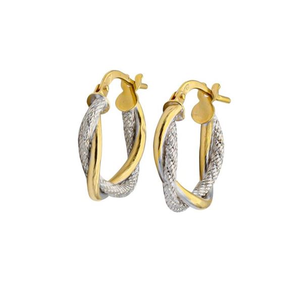 Imagen de Aros Inca Oro Bicolor 18K 16MM