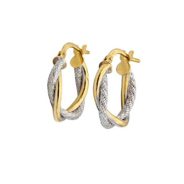 Imagen de Aros Inca Oro Bicolor 18K 16MM