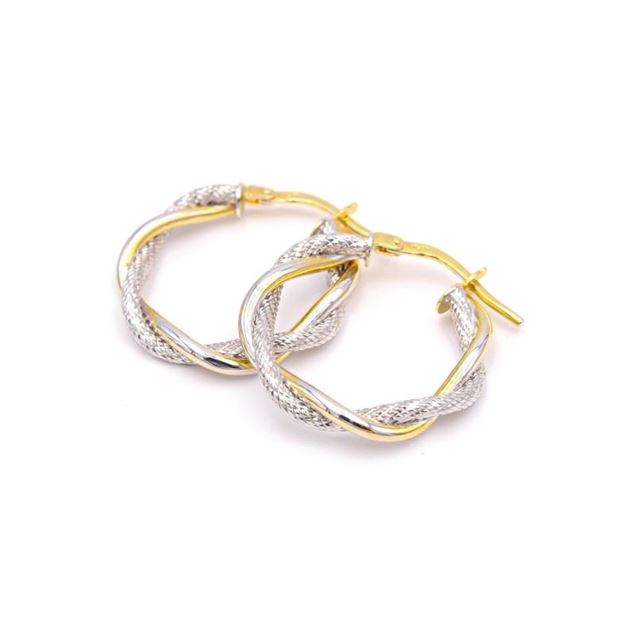 Imagen de Aros Inca Oro Bicolor 18K 20MM