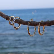 Imagen de Aros Inca Oro Bicolor 18K 20MM