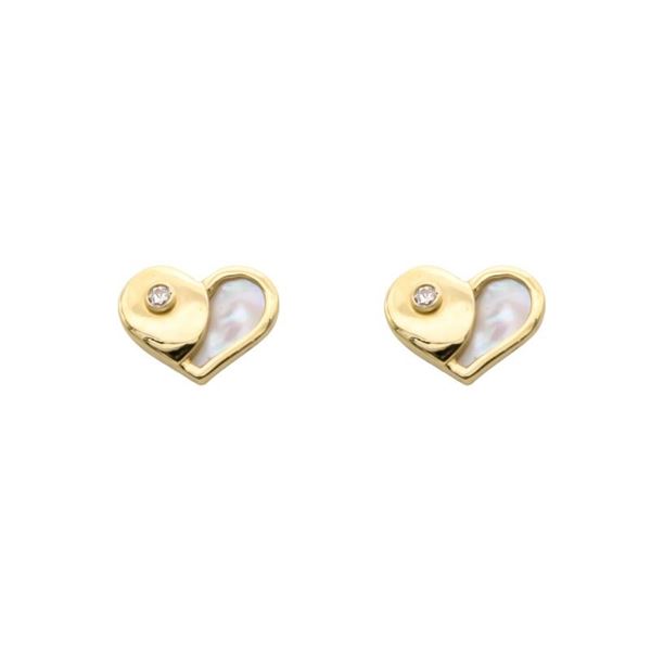 Imagen de Pendientes Corazón Nácar Oro 18K