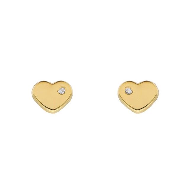 Imagen de Pendientes Corazón Circonita Oro 18K