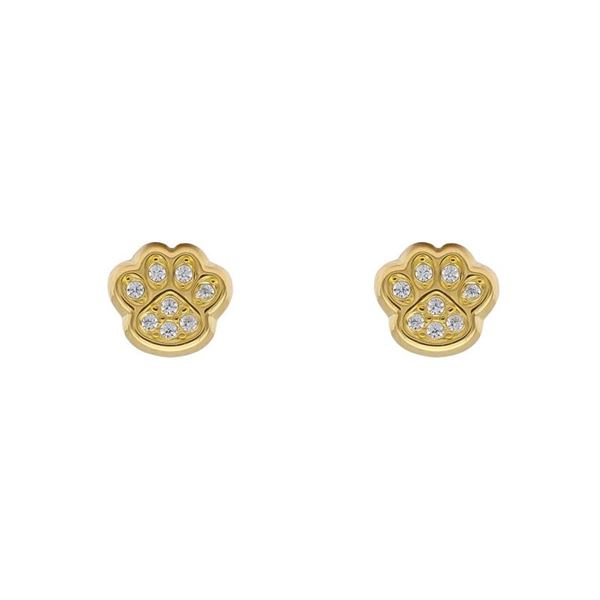Imagen de Pendientes Huella Perro Oro 18K