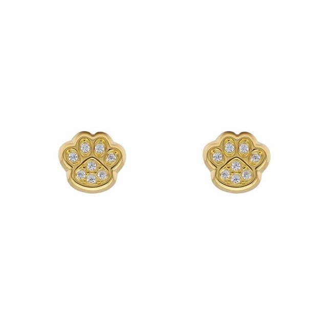 Imagen de Pendientes Huella Perro Oro 18K